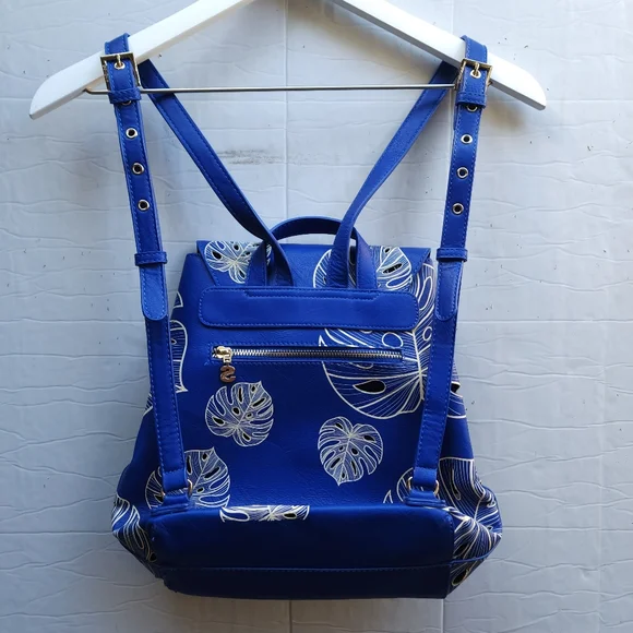 Desigual Attalea Blue Monstera Leaf Backpack - Picture 4 of 6